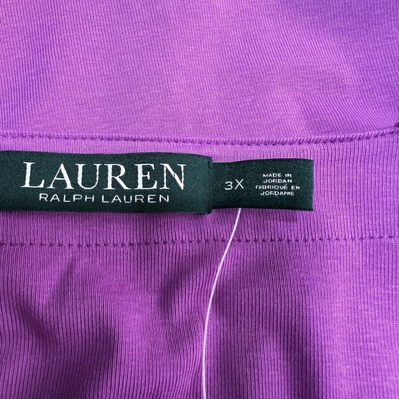 New! Lauren Ralph Lauren Lilac Purple Blouse Top Boat Neck Women's 3X Plus - Picture 8 of 11